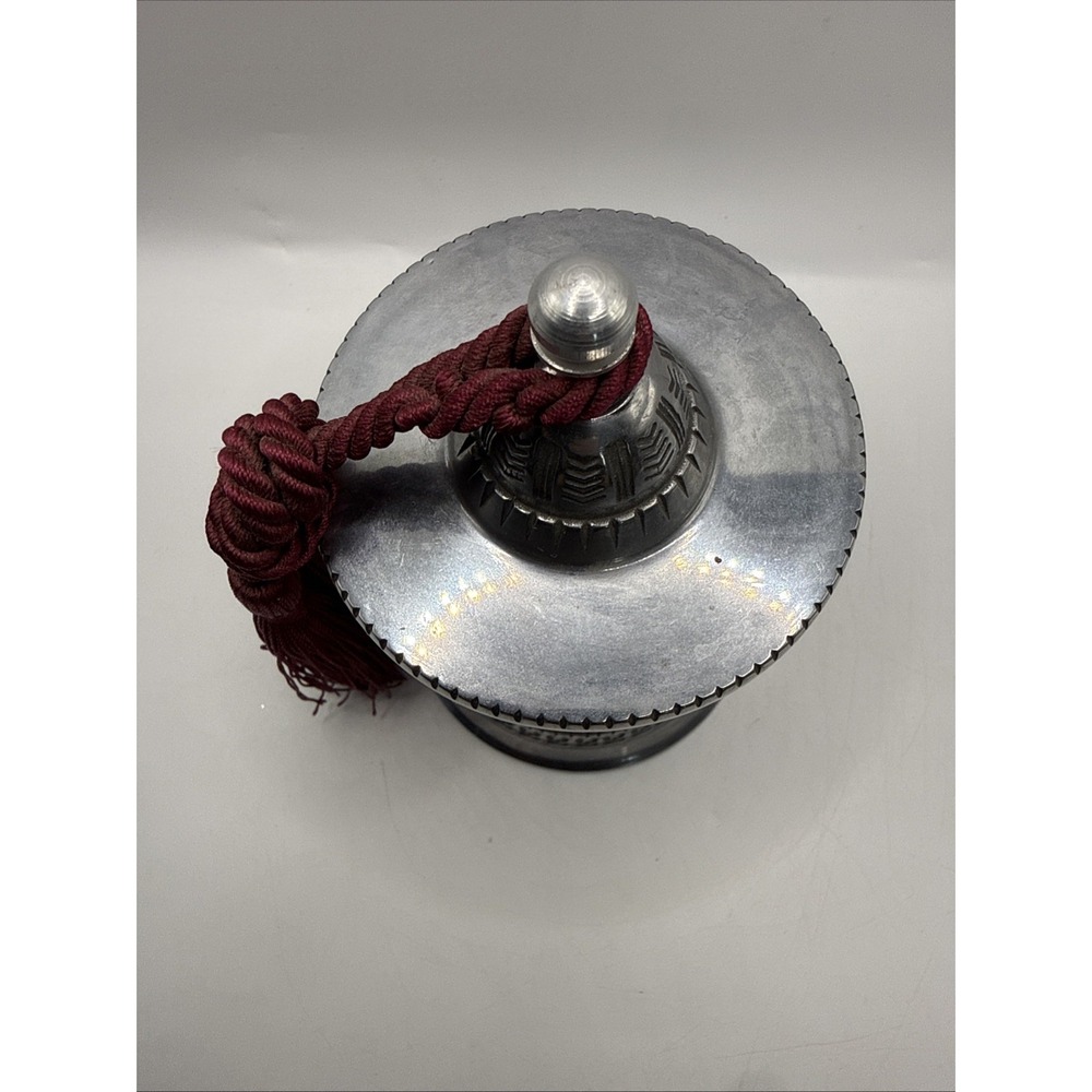 Vintage Hand Cut Crystal Candle Holder with Red Tassel Silver Top And Base - Picture 2 of 12